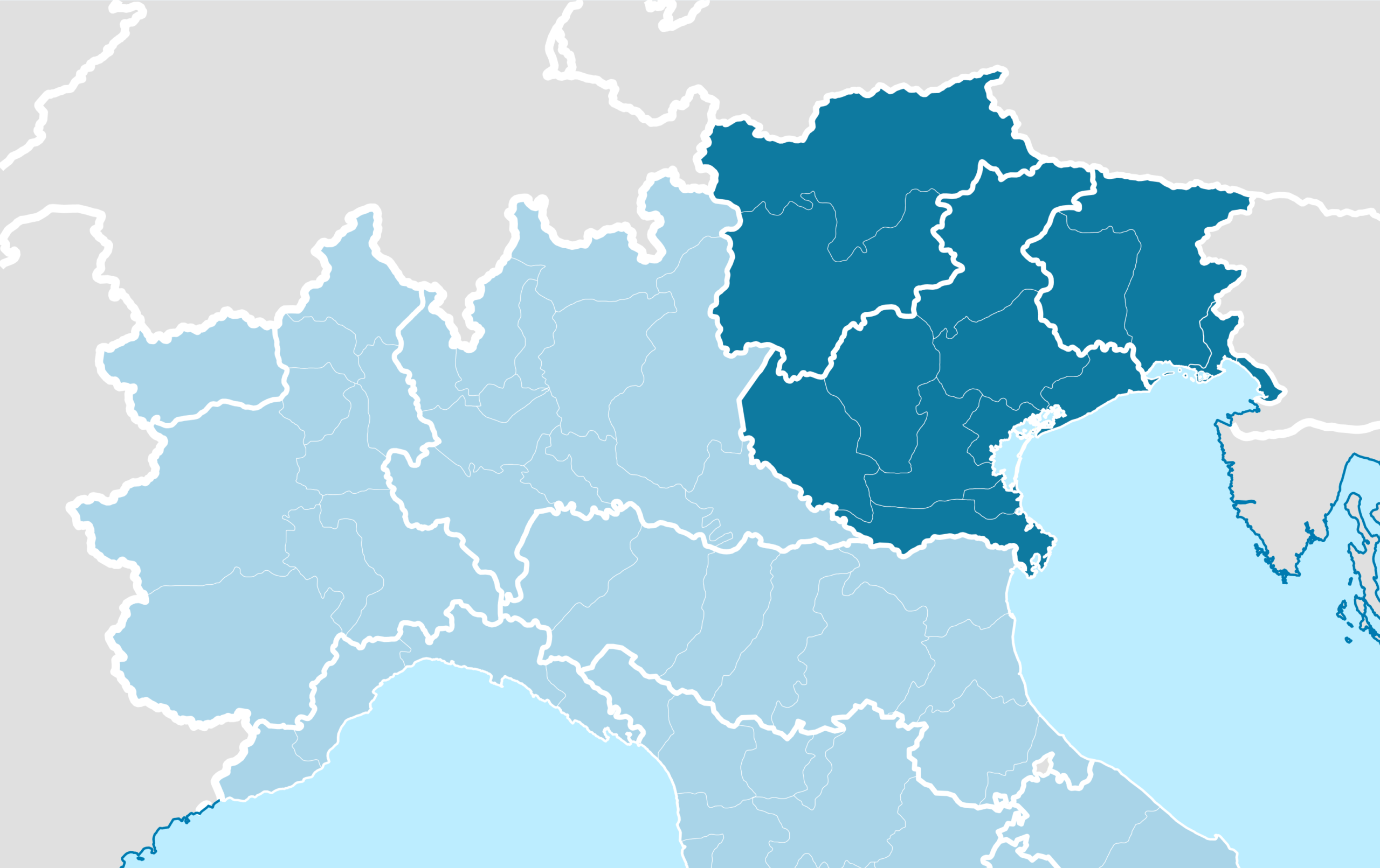 L'immagine ha lo scopo di mostrare le zone di competenza dell'azienda